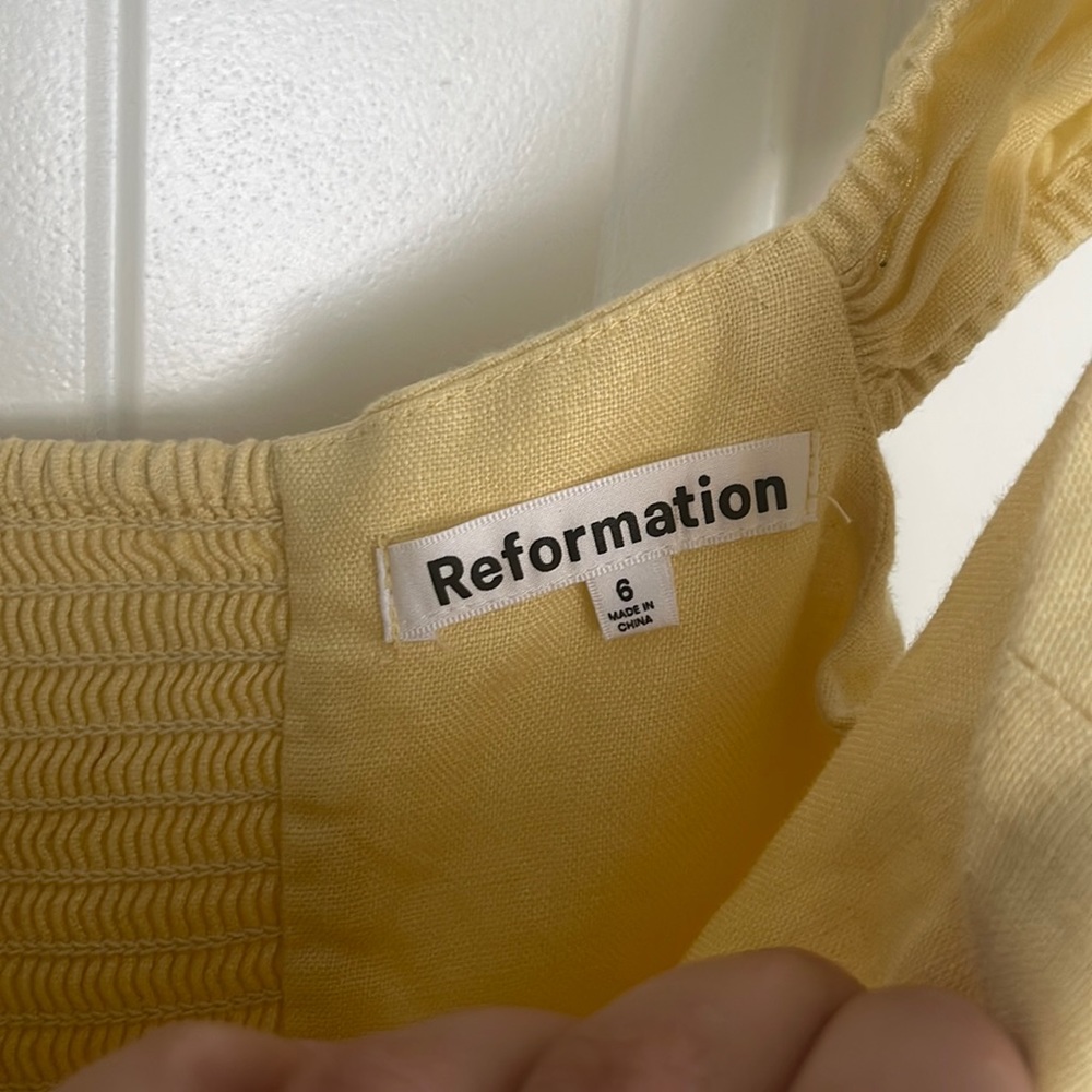 Reformation Bridgton Dress in Zest